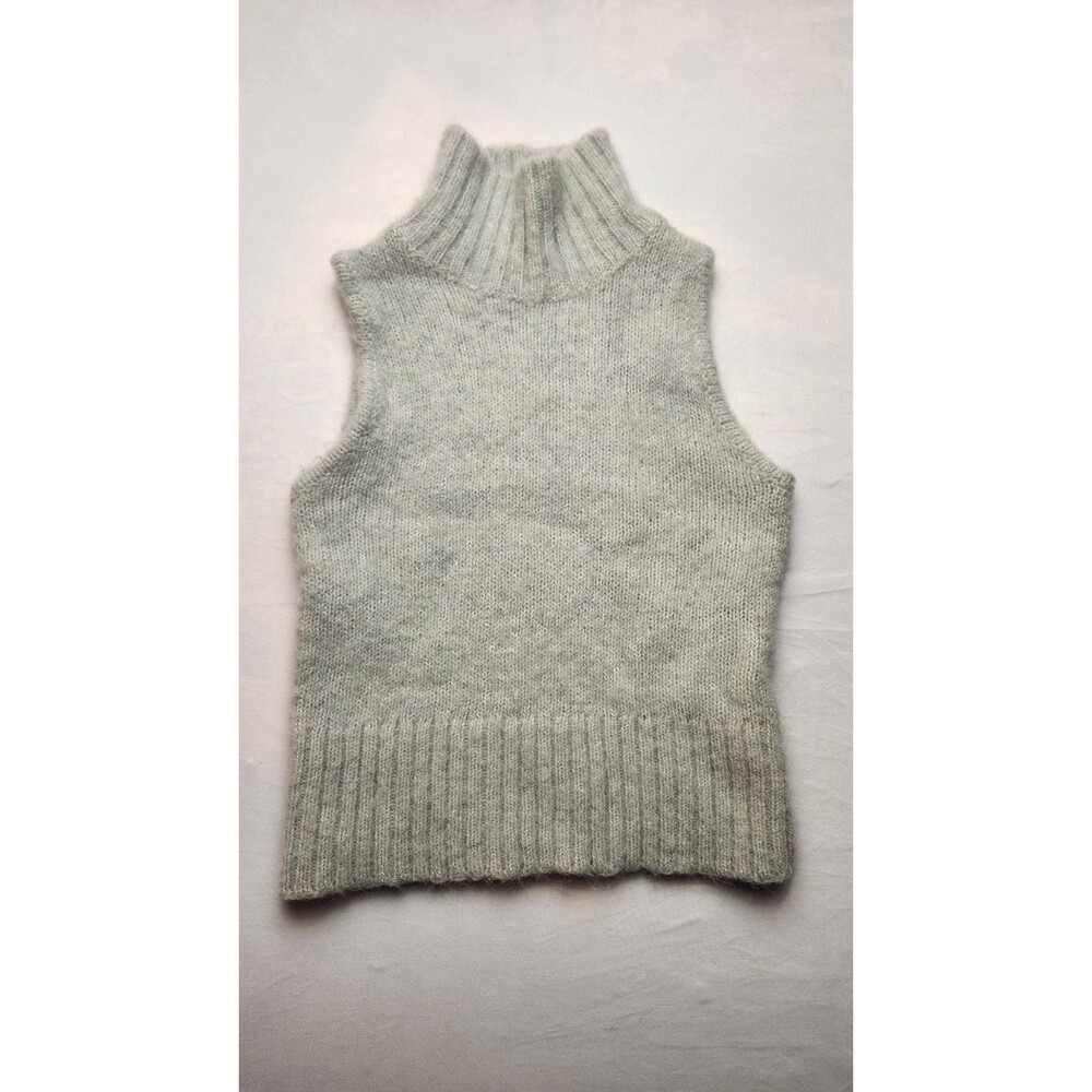 Zara wool and alpaca blend turtleneck sweater knit top gray Medium